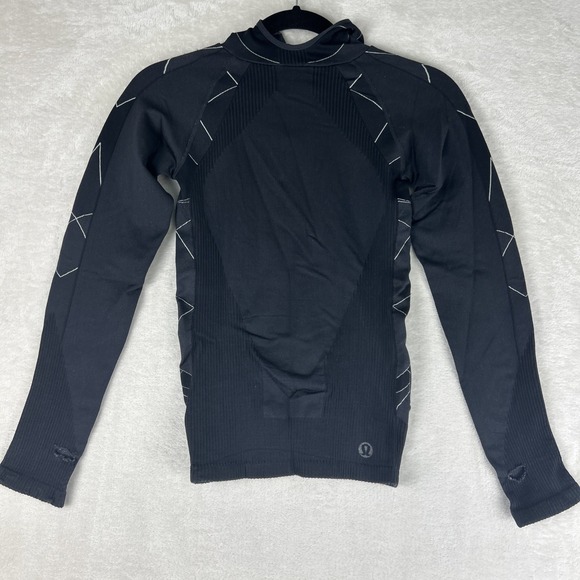 lululemon athletica Tops - Lululemon Hoodie Hooded Sweatshirt Women Size Small Black Ponytail Stretch Run